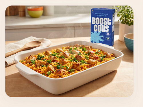 One-Pan Baked Chicken & Boostcous Couscous