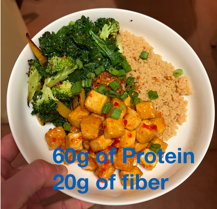 Sweet chili tofu with chili crunch