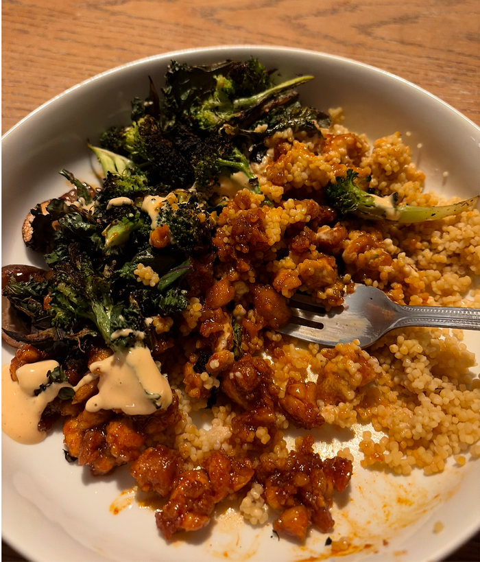 Gochujang tofu and blistered greens