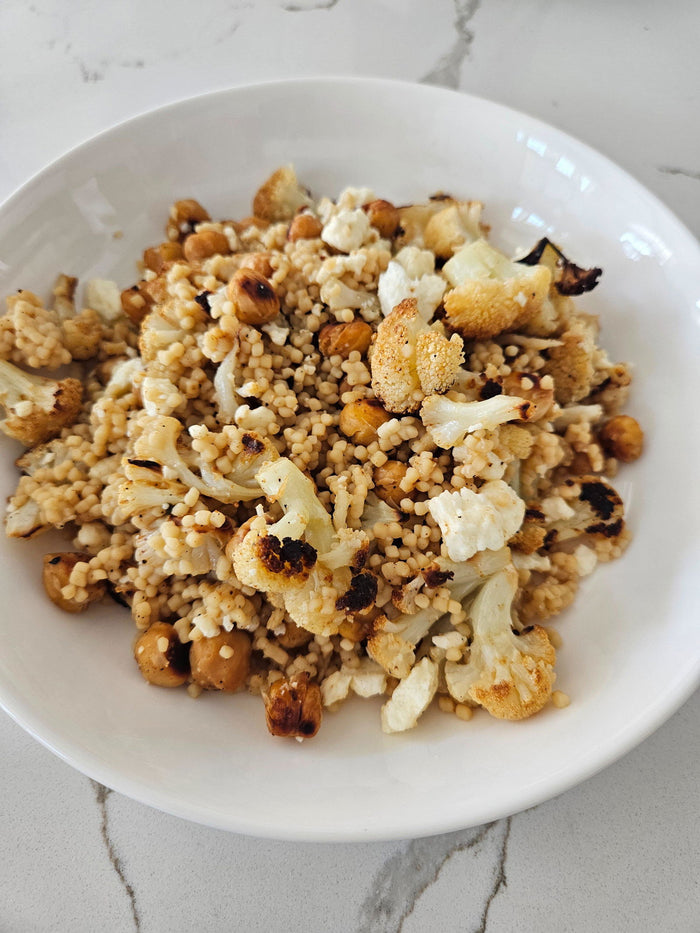 Roasted cauliflower and chickpeas