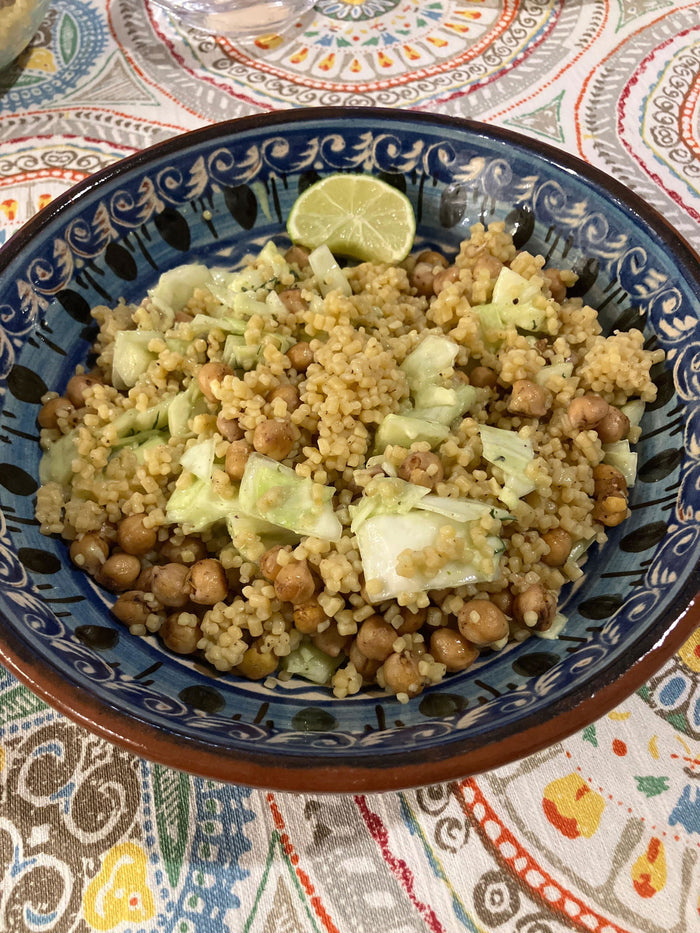 Chickpea, cabbage and lime bowl