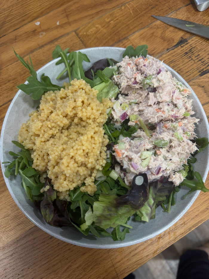 Tuna salad meal-prep plate