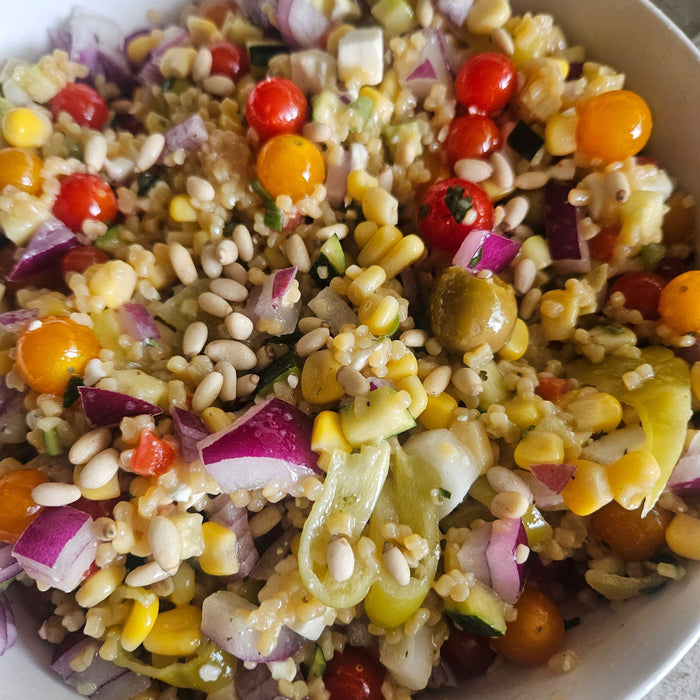 Corn, tomato and white bean salad