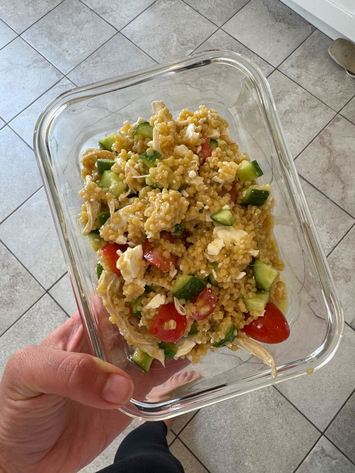 Chicken and feta meal-prep salad