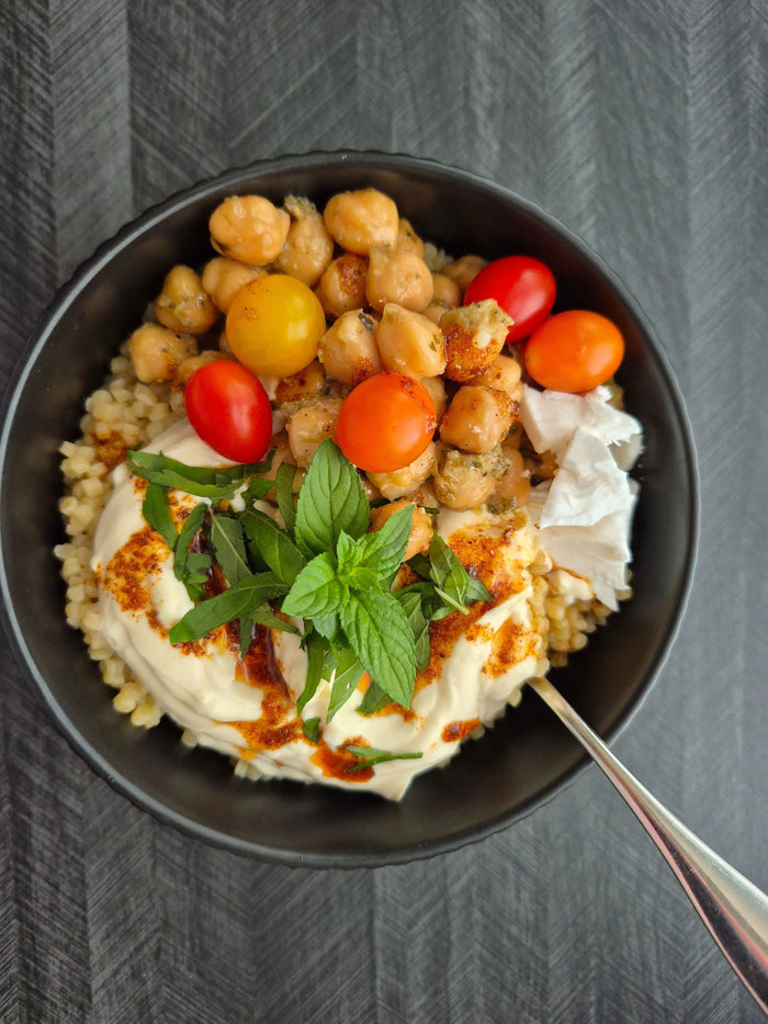 Whipped feta bowl with crispy chickpeas