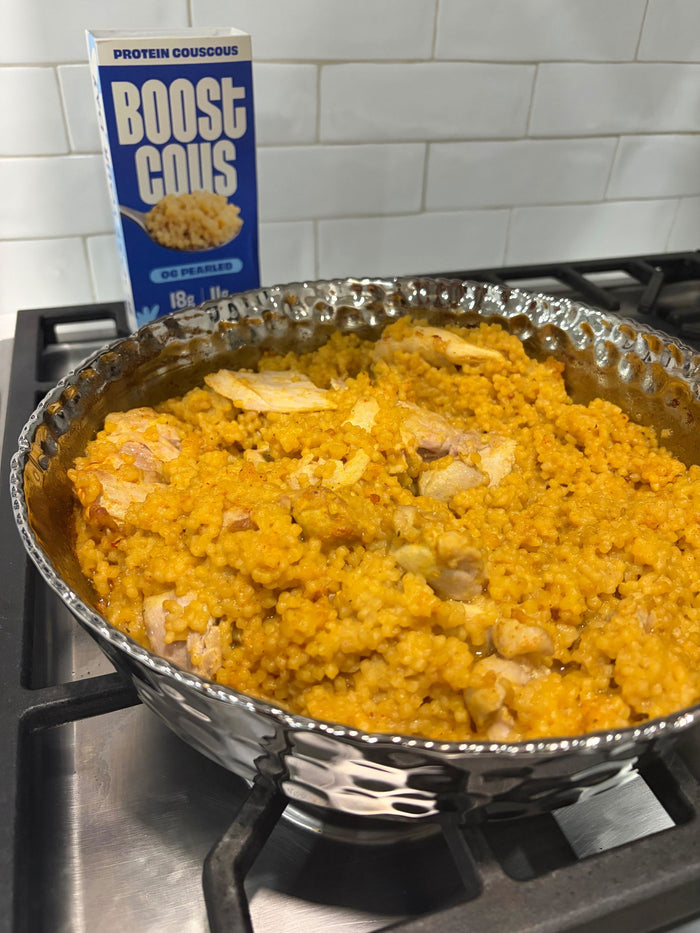 Golden skillet couscous with chicken