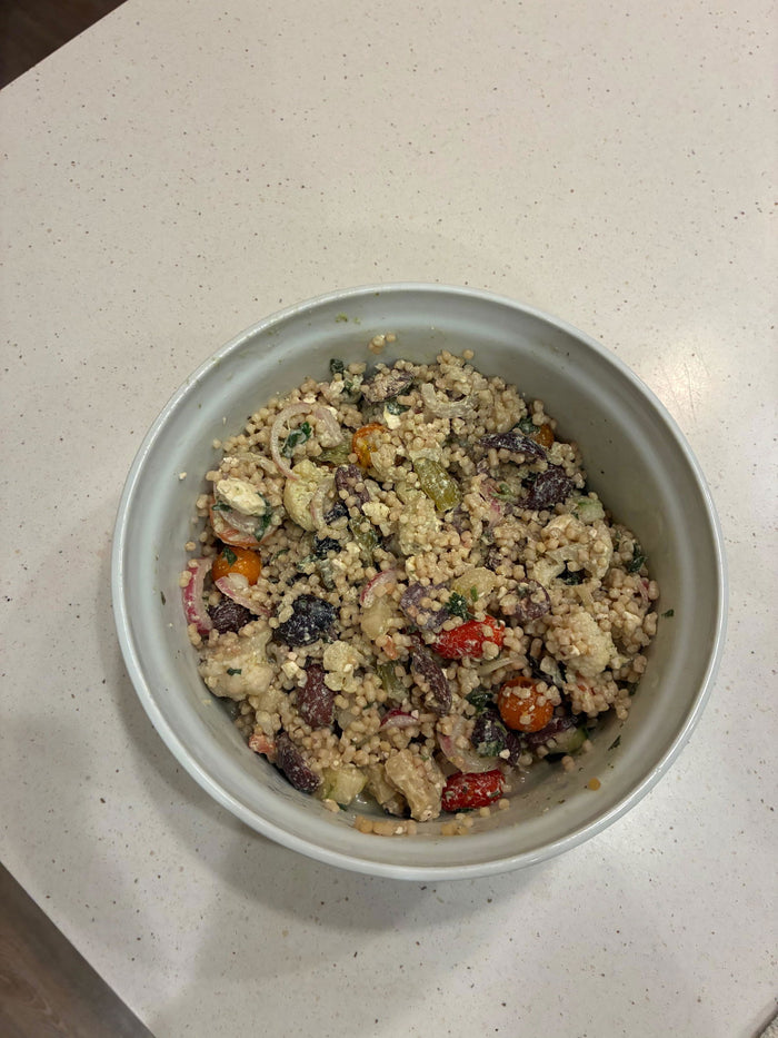 Mushroom, pepper and olive bowl
